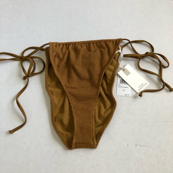 Good American Tiny Ties Bikini Top Swimsuit in Bronze - Size 5/6 XXL- NWT set - Picture 5 of 16